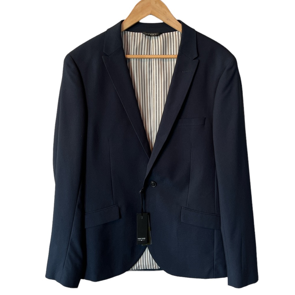 West End Classic one button Navy Blazer 40L 34W NWT